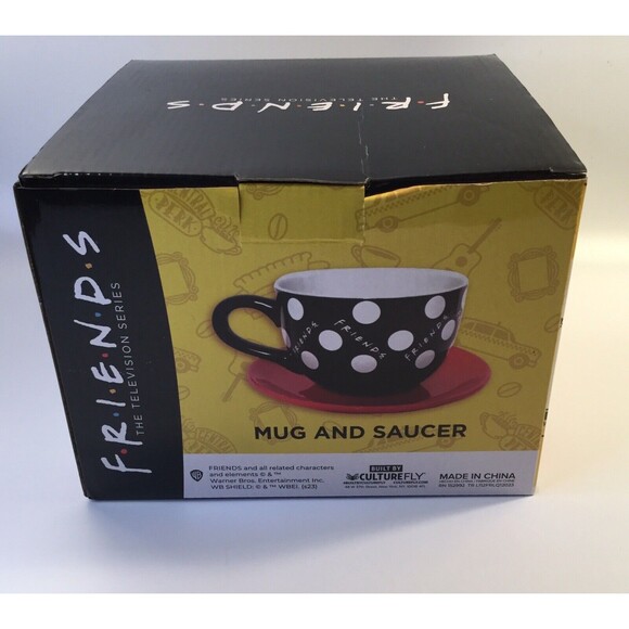 FRIENDS TV Show Mug And Saucer Culturefly Exclusive Monica Chandler Central Perk - Picture 2 of 4